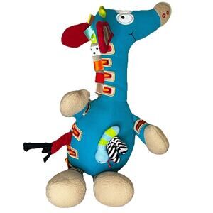 Dolce Blue Giraffe Plush 18" Stuffed Animal Musical Frere Jacques Sensory Tags